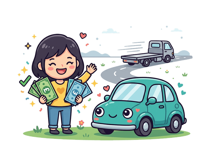 Step 4: Get Paid — Bank transfer on collection in Bromley Town. No waiting, no chasing. The money is yours before we drive away with your old car.